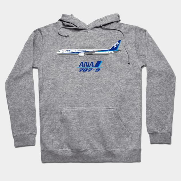 ANA 787-9 Hoodie by SteveHClark